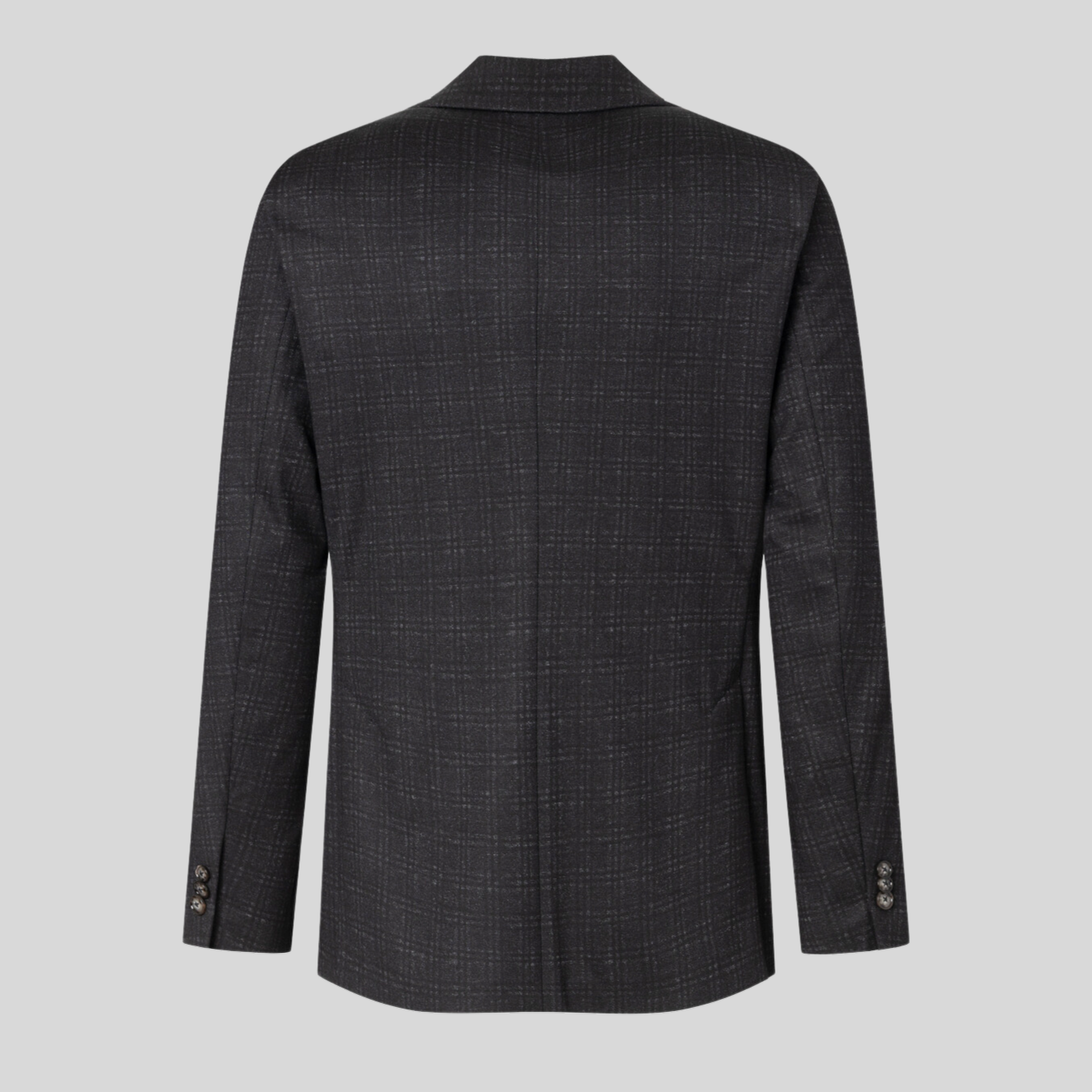 Subtle Plaid Checks Patch Pocket Blazer - Charcoal