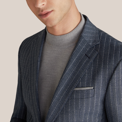 Gotstyle Fashion - Joop! Suits Broken Pinstripe Stretch Wool Suit - Blue