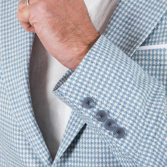 Gotstyle Fashion - Joop! Blazers Houndstooth Cotton / Linen Blazer - Light Blue