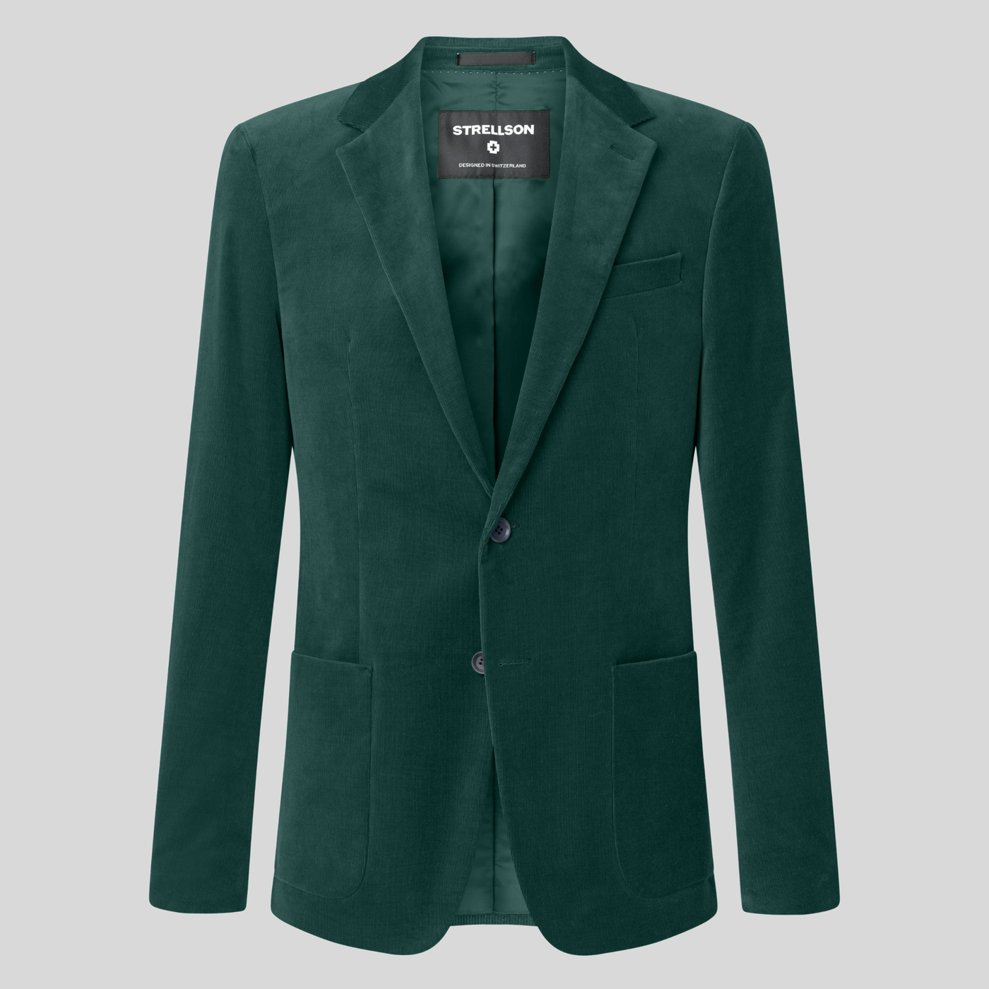 Fine Corduroy Patch Pocket Blazer - Dark Green