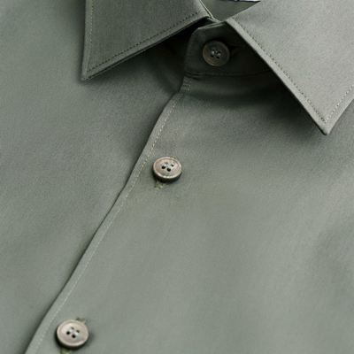 Gotstyle Fashion - Tiger Of Sweden Collar Shirts Twill Stretch Cotton Blend Shirt - Sage