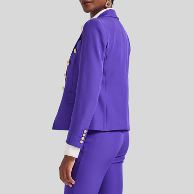 Gotstyle Fashion - Generation Love Blazers Tailored Double Breasted Smooth Crepe Blazer - Purple