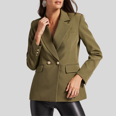 Gotstyle Fashion - Generation Love Blazers Double Button Crepe Blazer - Olive