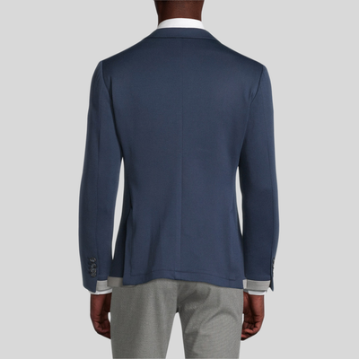 Gotstyle Fashion - Christopher Bates Blazers Patch Pocket Double Face Contrast Jersey Blazer - Navy