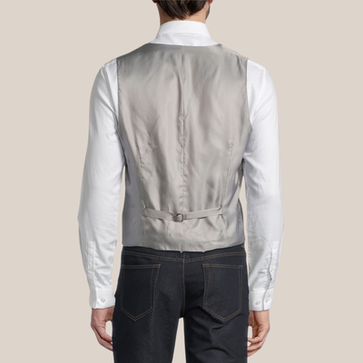 Gotstyle Fashion - Christopher Bates Vests Double Breasted Linen Waistcoat - Grey