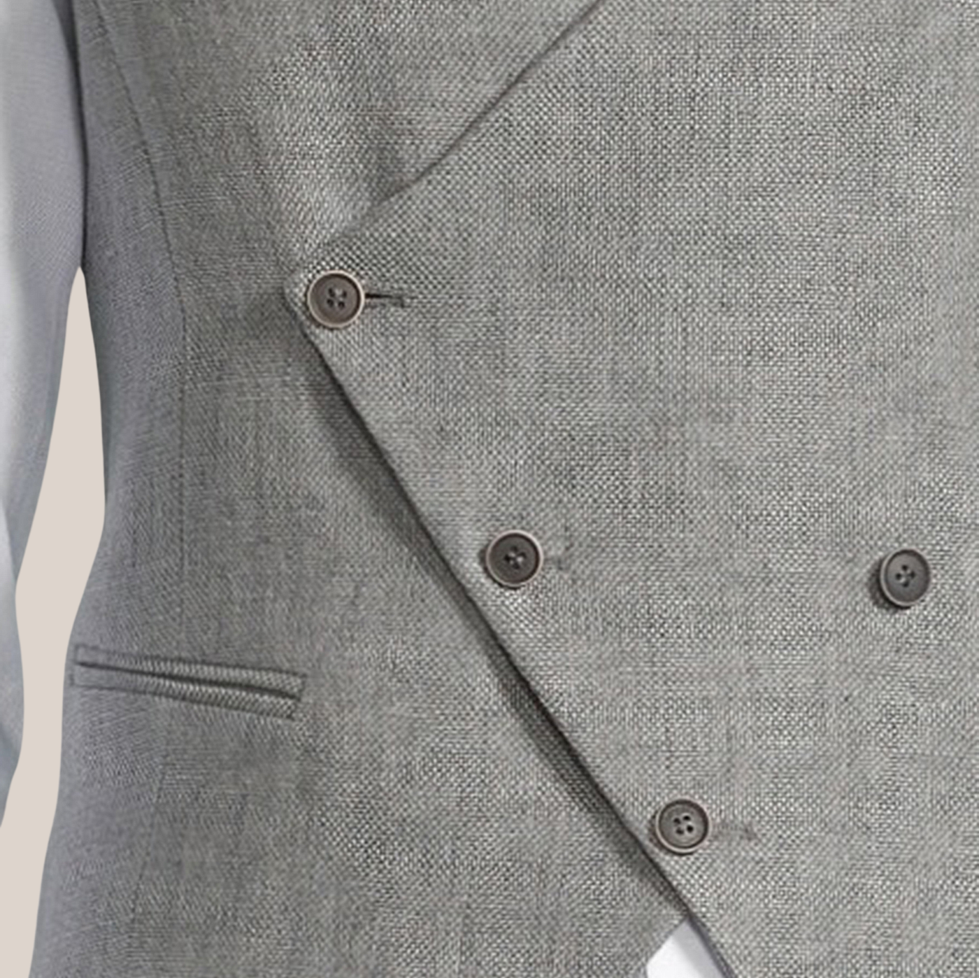 Gotstyle Fashion - Christopher Bates Vests Double Breasted Linen Waistcoat - Grey