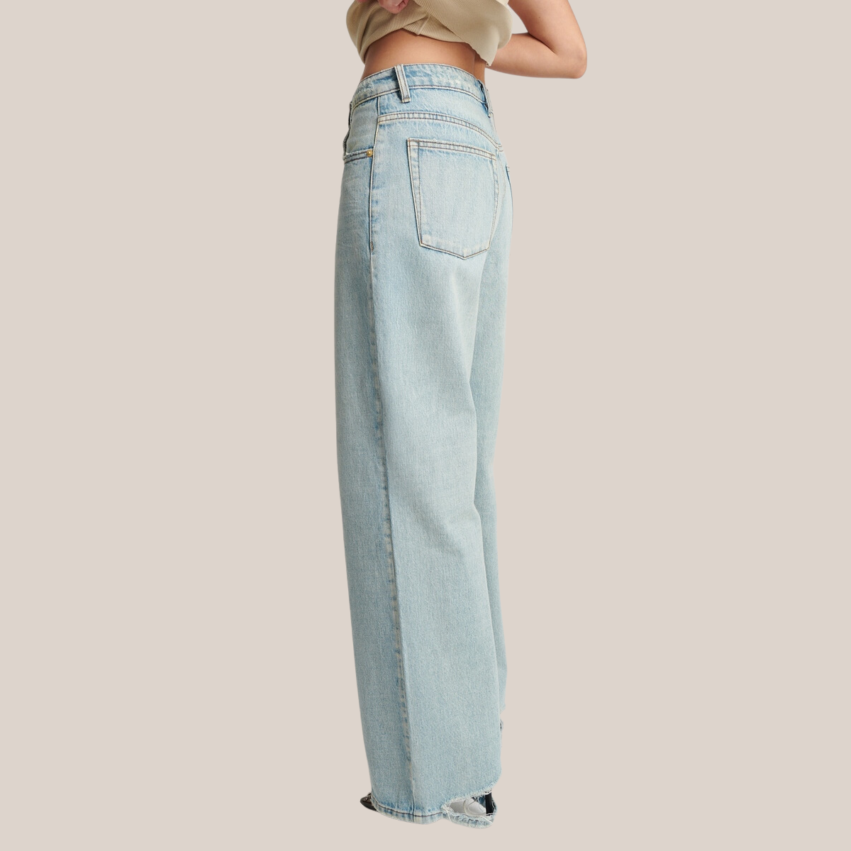 Gotstyle Fashion - One Teaspoon Denim 90s Vibe Mid Waist Wide Leg Flare Jeans - Light Blue