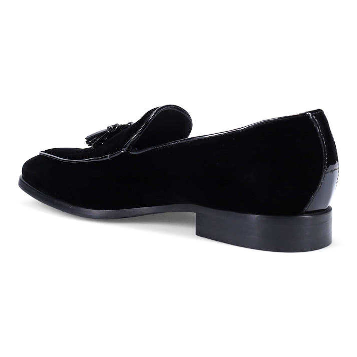 Gotstyle Fashion - Ron White Shoes Velvet Tassel Loafer - Black