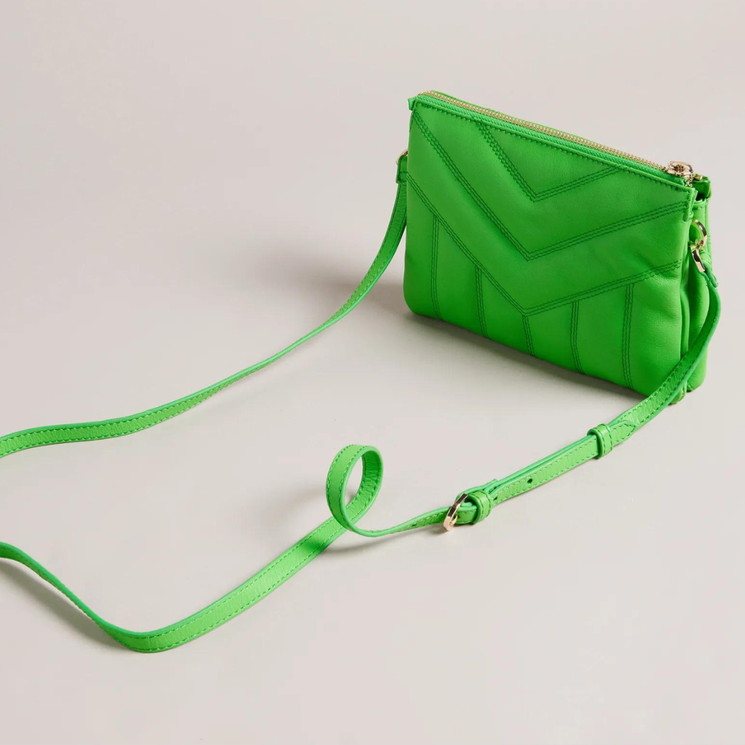 Gotstyle Fashion - Ted Baker Bags Quilted Leather Puffer Crossbody Bag - Green