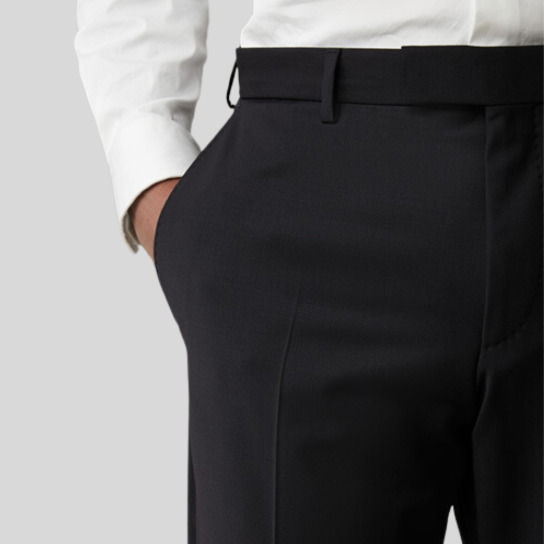 Gotstyle Fashion - Strellson Suits Wool Stretch Blend Slim Fit Dress Pant - Black