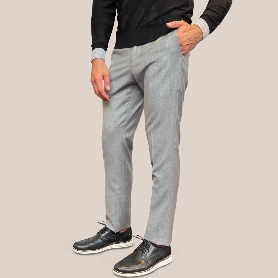 Gotstyle Fashion - Calvaresi Suits Melange Wool Dress Pant - Grey