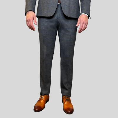 Gotstyle Fashion - Pal Zileri Suits Windowpane Check Wool Blend Stretch Suit - Charcoal