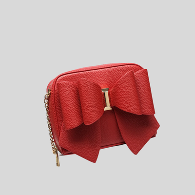 Gotstyle Fashion - Like Dreams Bags Bow Mini Pebbled Crossbody Bag - Red