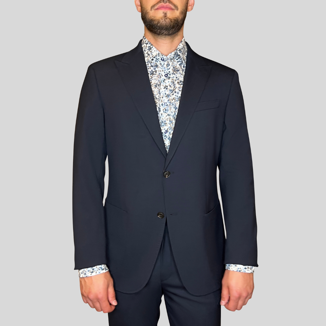 Gotstyle Fashion - Joop! Blazers Patch Pocket Stretch Wool Peak Lapel Blazer - Dark Blue