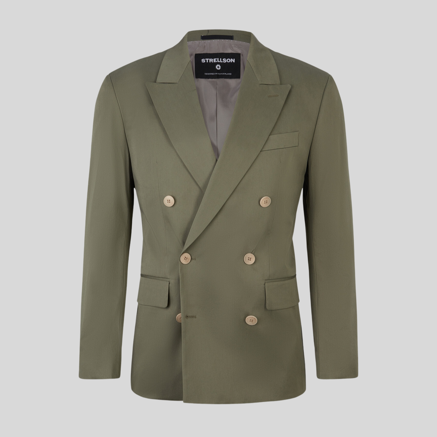 Gotstyle Fashion - Strellson Blazers Double Breasted Cotton Stretch Blazer - Olive