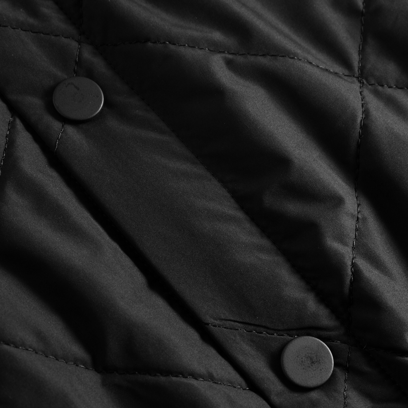 Diamond Quilted Patch Pocket Jacket - Black