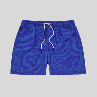 Gotstyle Fashion - OAS Shorts Flowing Abstract Print Swim Shorts - Blue