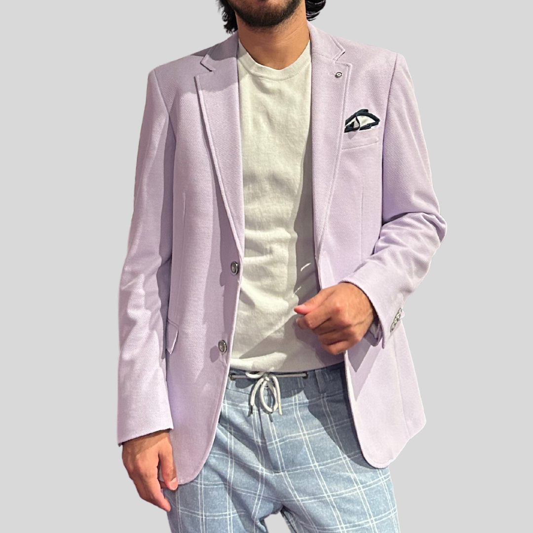 Gotstyle Fashion - Blue Industry Blazers Honeycomb Knit Jersey Blazer - Lavender