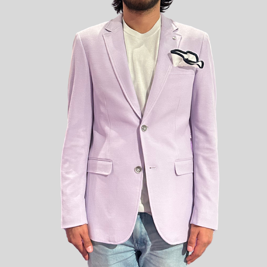 Gotstyle Fashion - Blue Industry Blazers Honeycomb Knit Jersey Blazer - Lavender