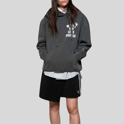 Gotstyle Fashion - Newtone Sweatshirts Less Pistols Hoodie Kangaroo Pocket - Charcoal