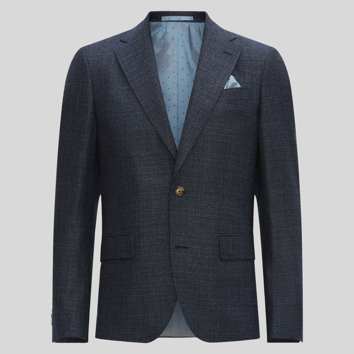 Hopsack Italian Wool Blazer - Navy