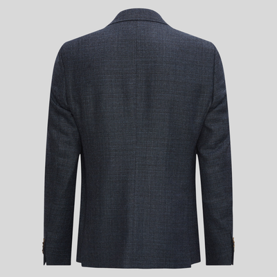 Hopsack Italian Wool Blazer - Navy