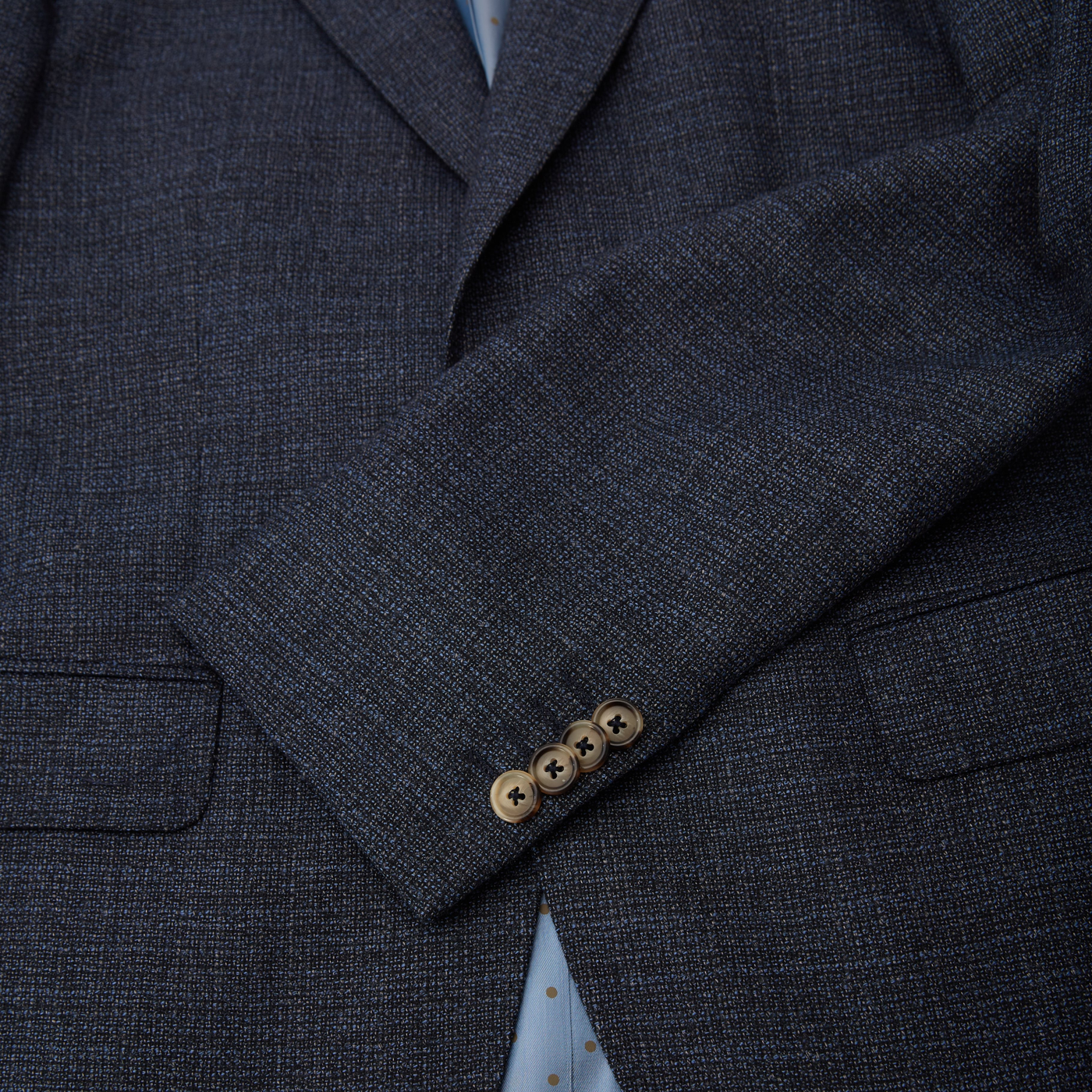 Hopsack Italian Wool Blazer - Navy