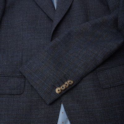 Hopsack Italian Wool Blazer - Navy