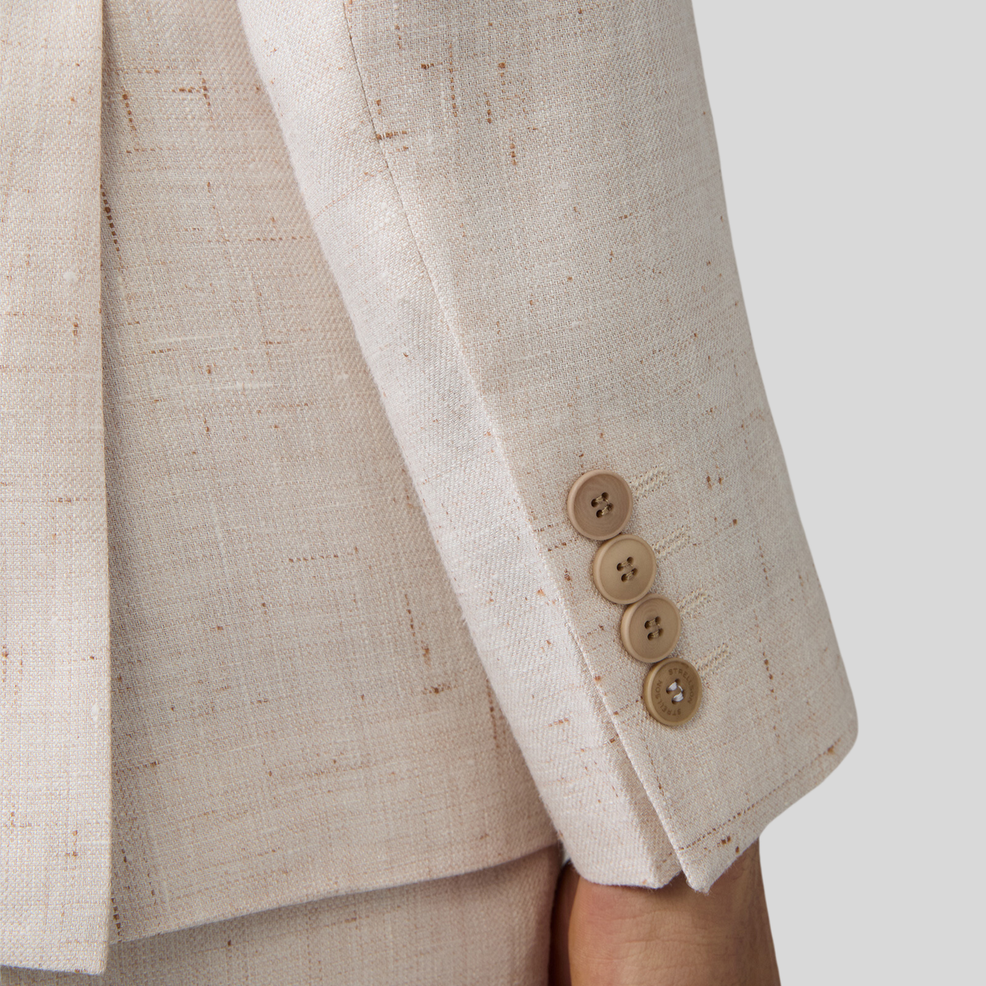 Gotstyle Fashion - Strellson Suits Mottled Linen Blend Double Breasted Suit Jacket - Off-White