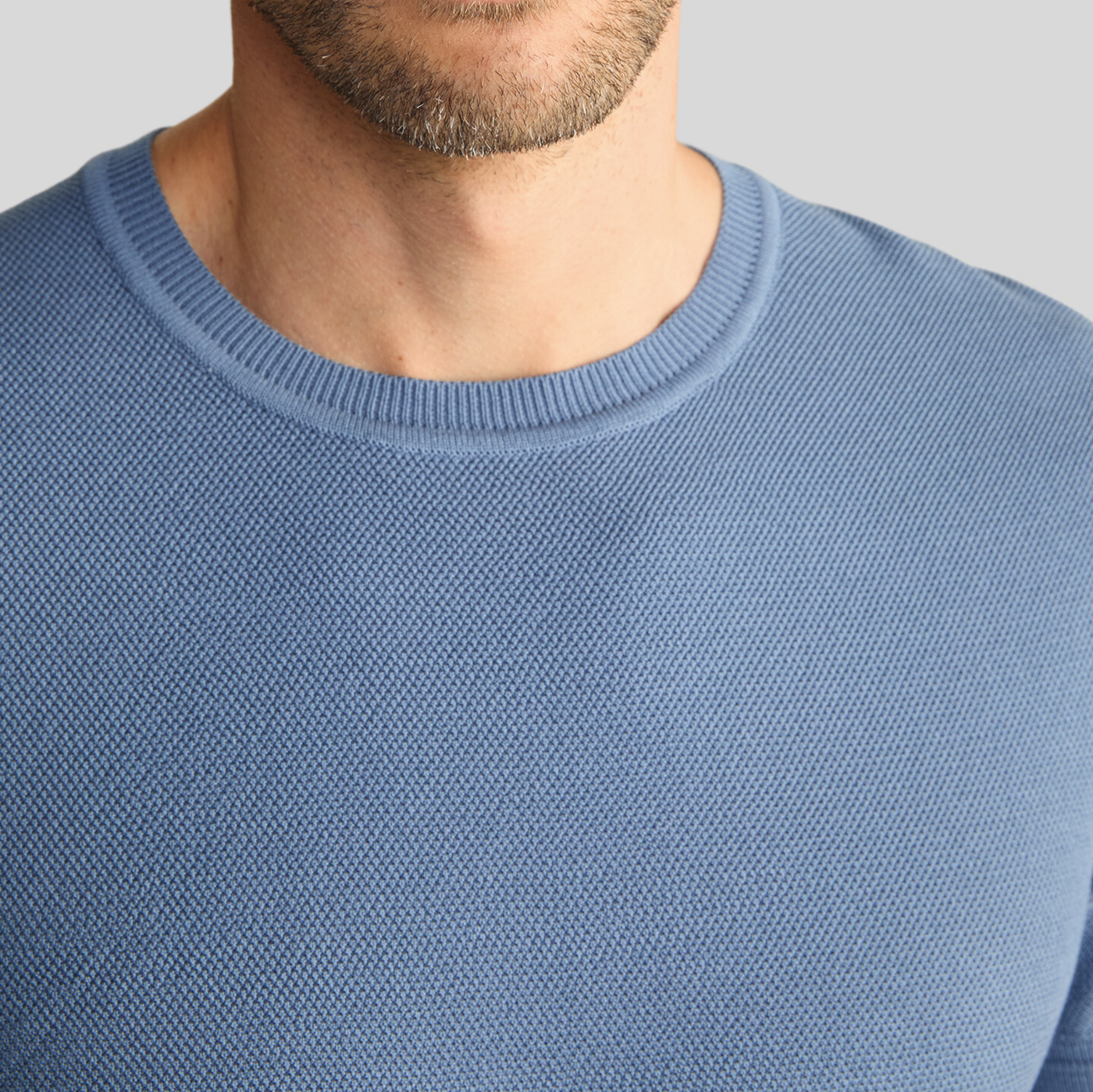 Gotstyle Fashion - Joop! T-Shirts Textured Knit Crew Ribbed T-Shirt - Blue