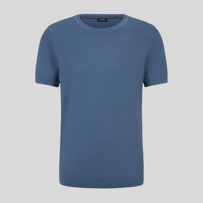 Gotstyle Fashion - Joop! T-Shirts Textured Knit Crew Ribbed T-Shirt - Blue