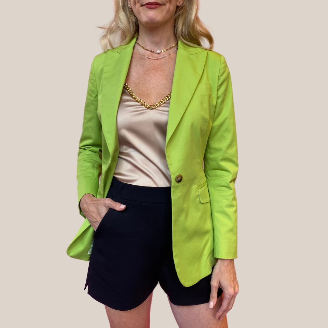 Gotstyle Fashion - Normeet Blazers Peak Lapel 1-Button Blazer - Lime