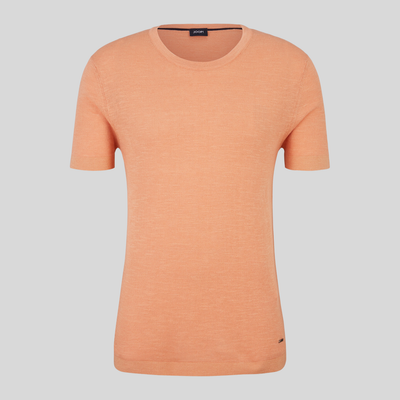 Gotstyle Fashion - Joop! T-Shirts Linen / Cotton Knit Round Neck T-Shirt - Orange