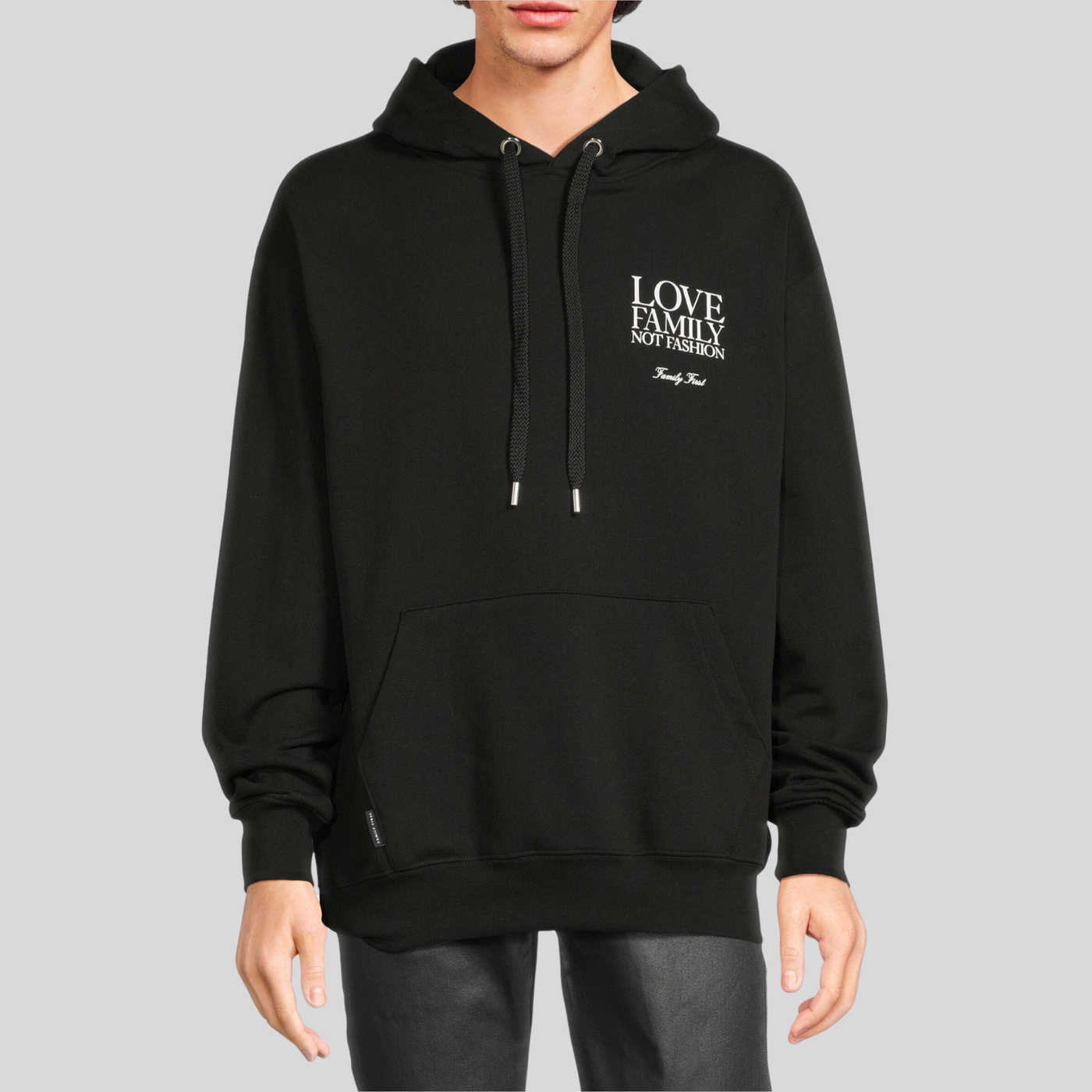 Love Family Not Fashion Hoodie - Black