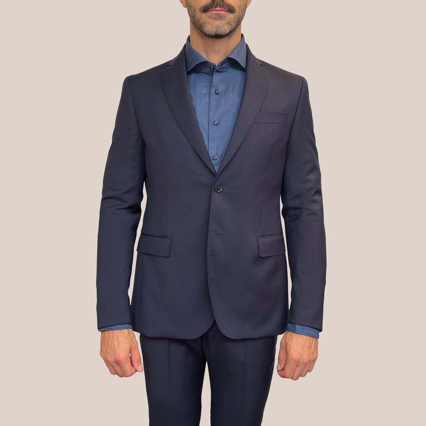 Gotstyle Fashion - Pal Zileri Suits Wool Blazer with Pick Stitching - Navy