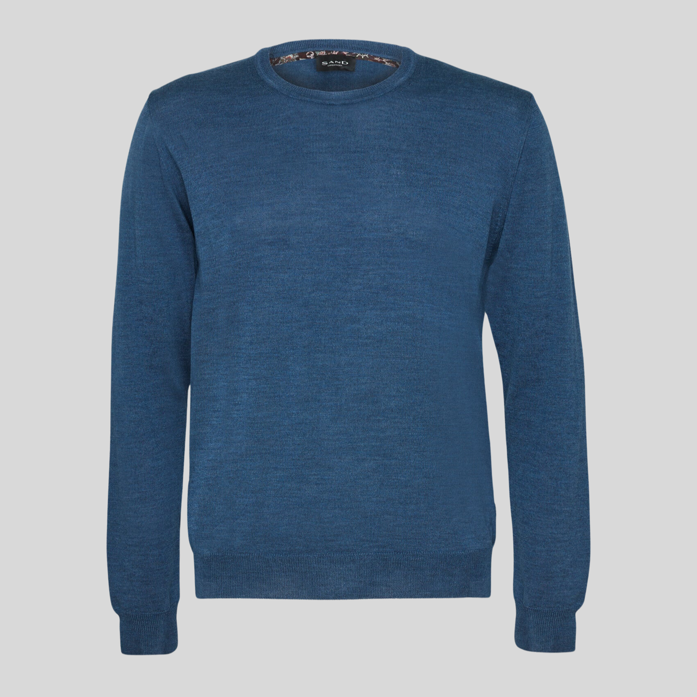 Extrafine Merino Wool Crew Neck Sweater - Blue