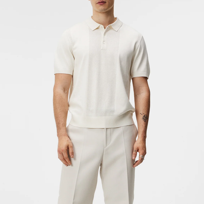 Gotstyle Fashion - J.Lindeberg Polos Mesh Detail Retro Knit Polo - Off-White