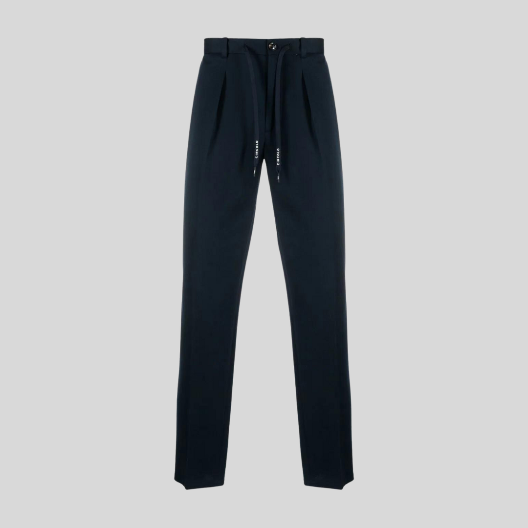 Gotstyle Fashion - Circolo 1901 Pants Pleated Drawstring Pique Weave Pant - Navy