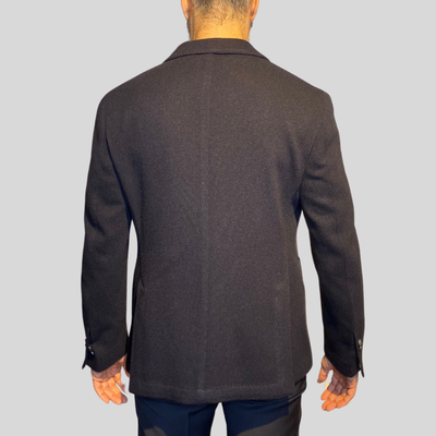 Gotstyle Fashion - Jerry Key Blazers Double Breasted Patch Pocket Cashmere / Wool Knit Blazer - Navy