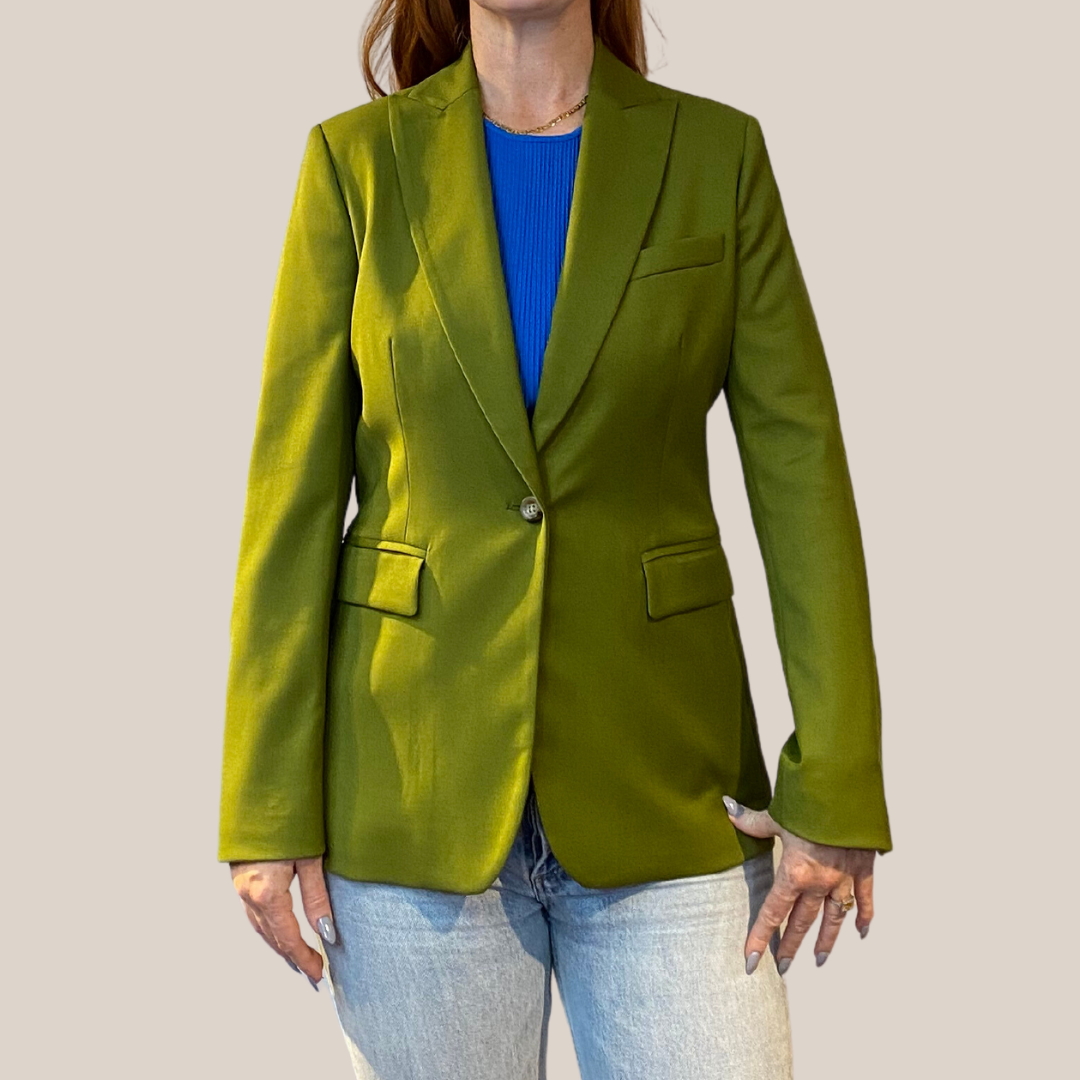 Gotstyle Fashion - Normeet Blazers Soft Touch Peak Lapel 1-Button Blazer - Green