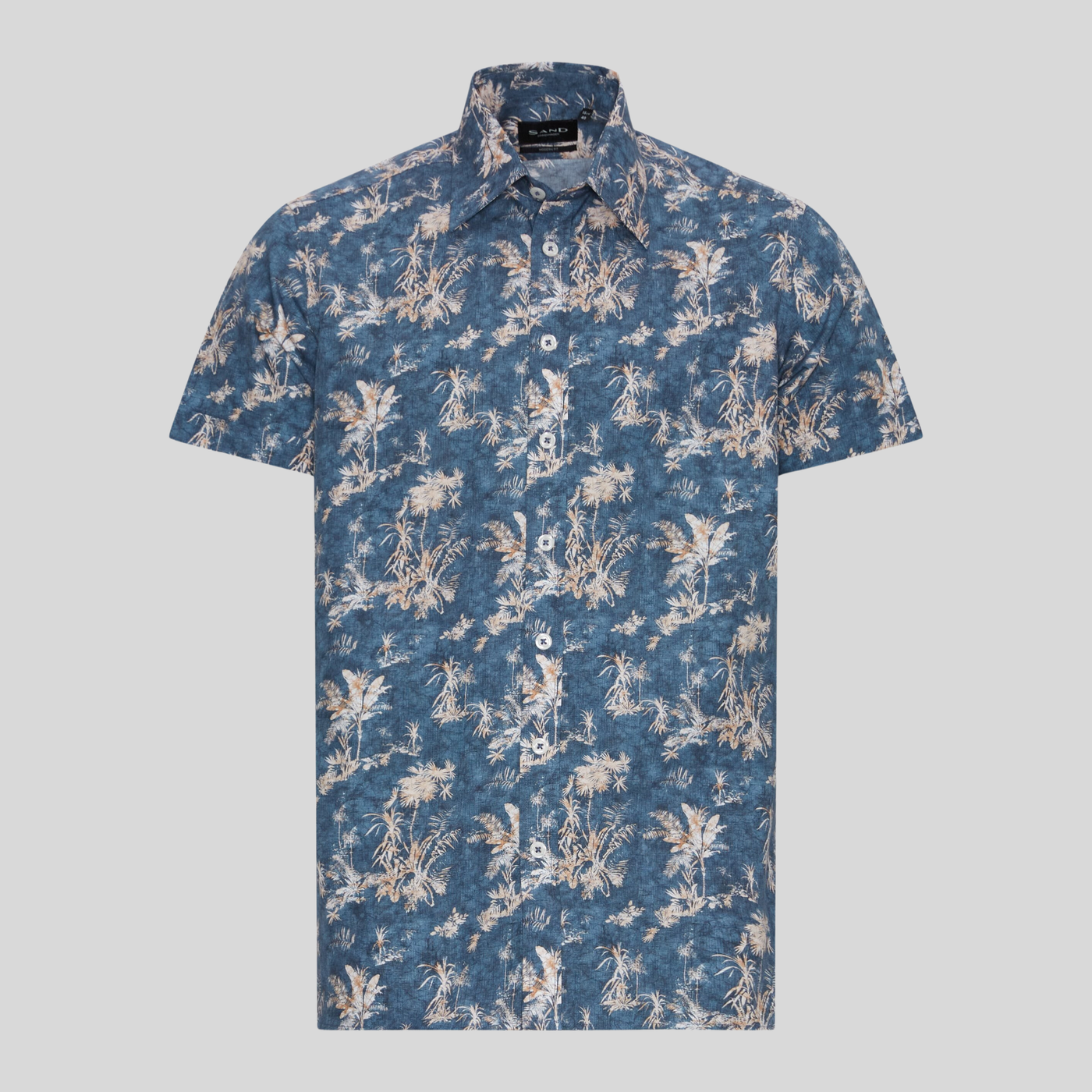 Gotstyle Fashion - Sand Collar Shirts Palm Tree Print Shirt - Teal