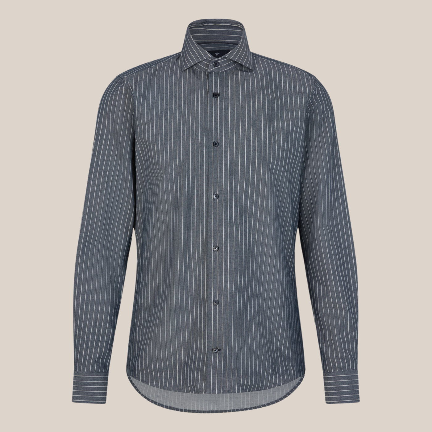 Pinstripe Spread Collar Dress Shirt - Blue