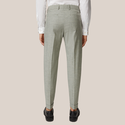 Gotstyle Fashion - Strellson Suits Mottled Cotton Wool Blend Cuff Pants - Light Green