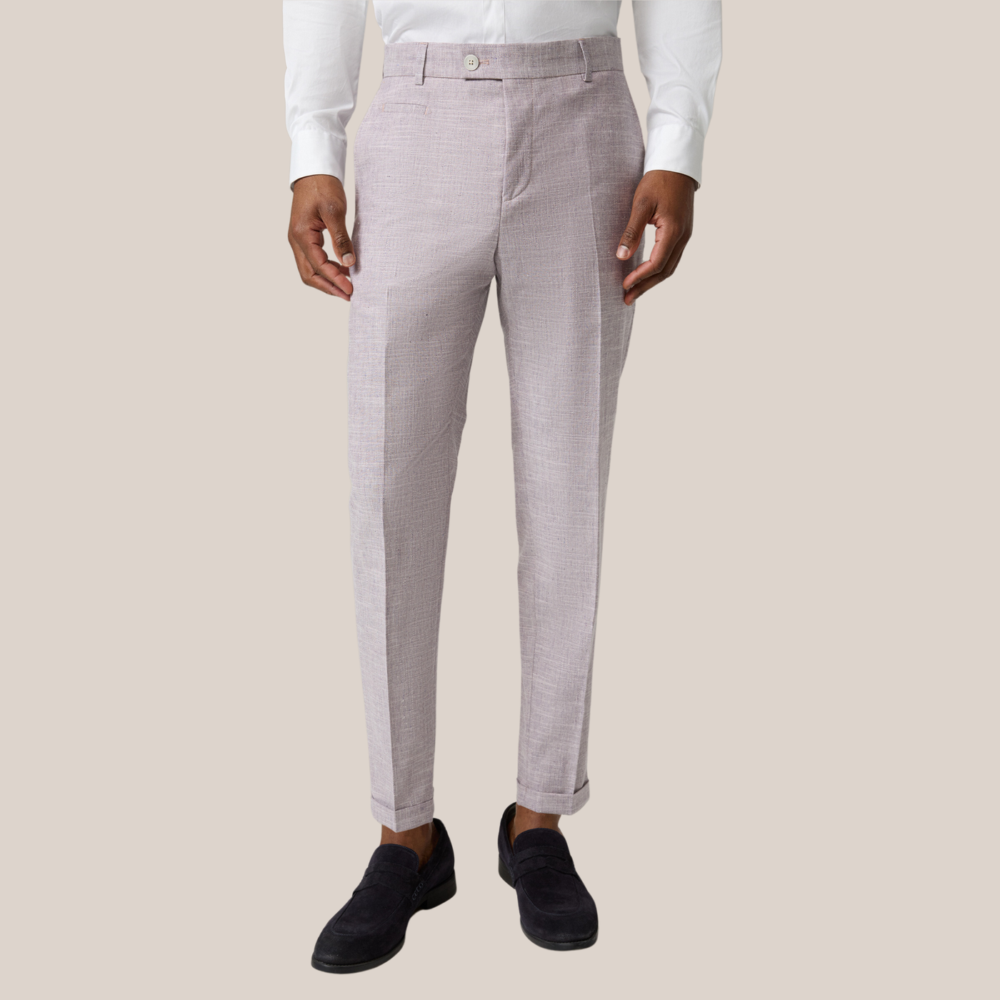 Gotstyle Fashion - Strellson Suits Mottled Cotton Wool Blend Cuff Pants - Violet