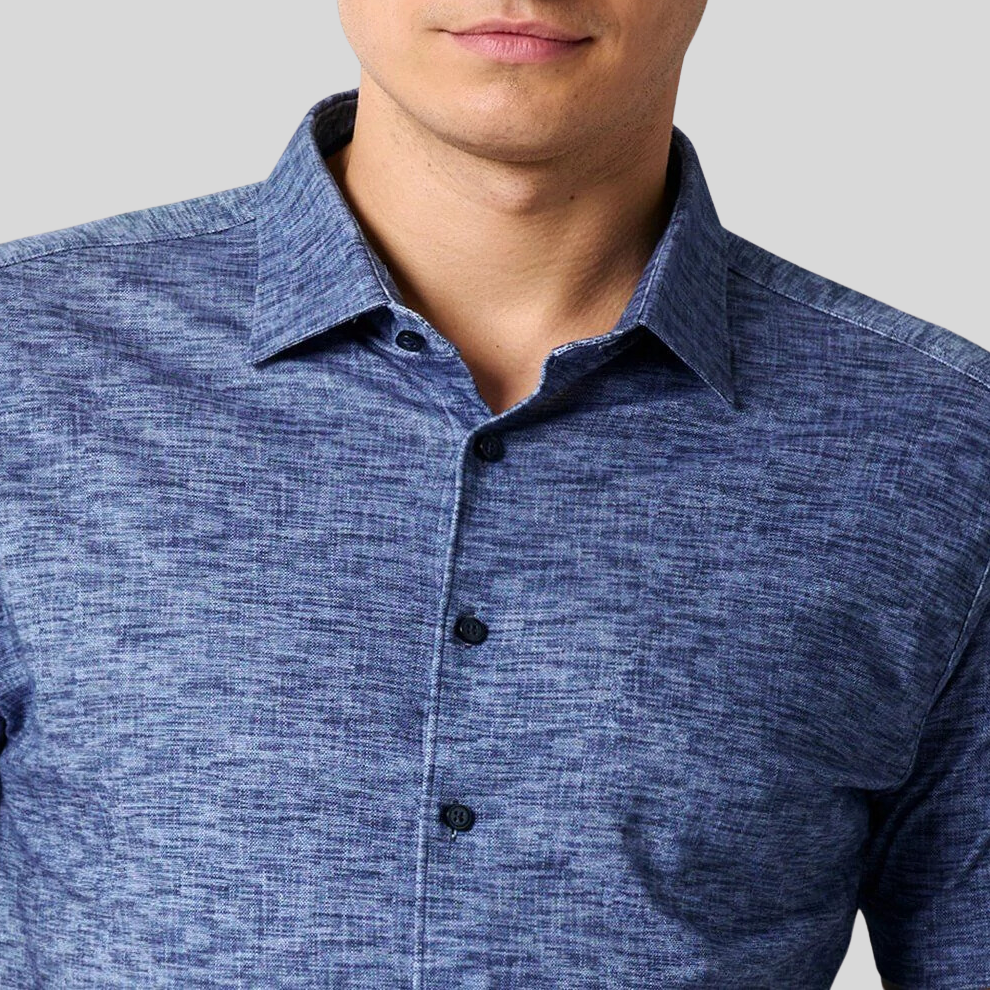 Tonal Print Jersey Shirt - Denim