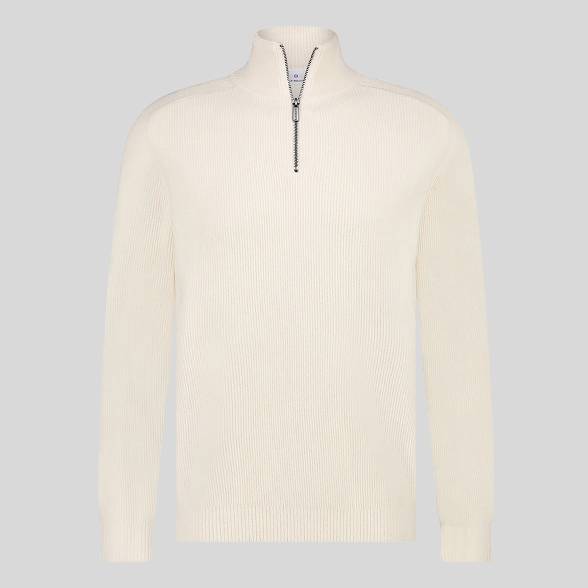 Quarter Zip Mock Neck Raglan Sleeve Sweater - Off-White