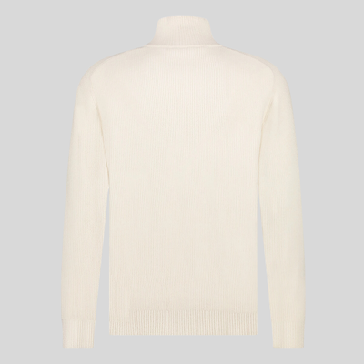 Quarter Zip Mock Neck Raglan Sleeve Sweater - Off-White