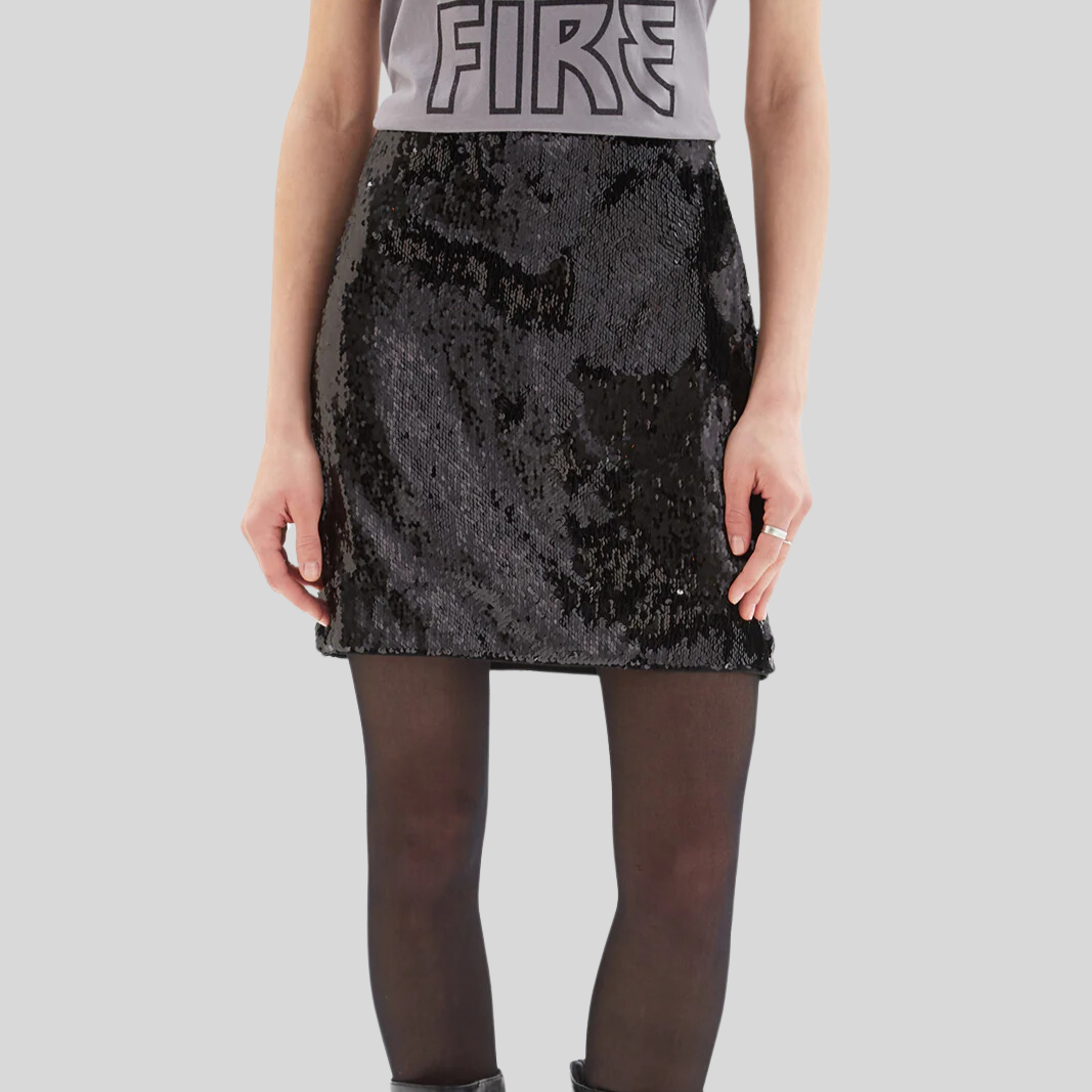 Sequined Mini Skirt - Black