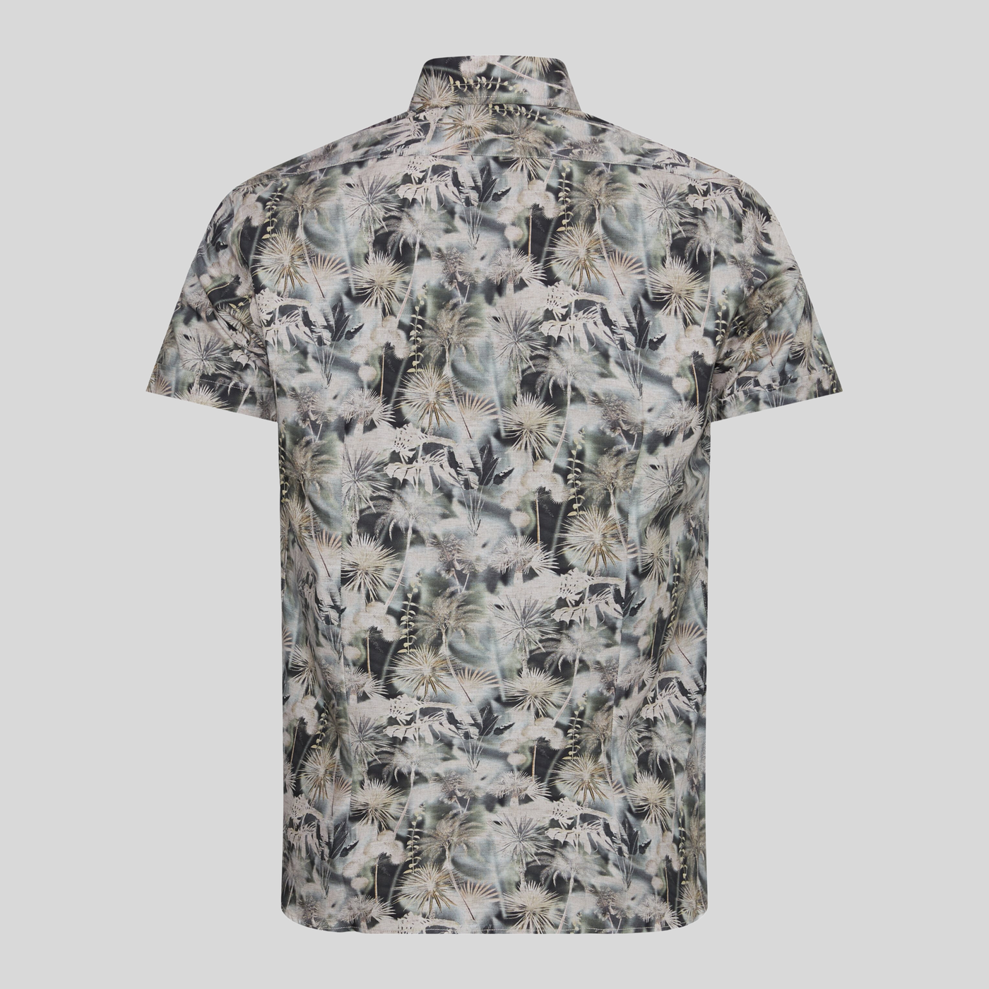 Gotstyle Fashion - Sand Collar Shirts Shaded Jungle Print Shirt - Sand/Green