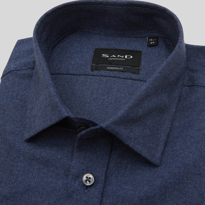 Soft Brushed Twill Cotton Shirt - Blue